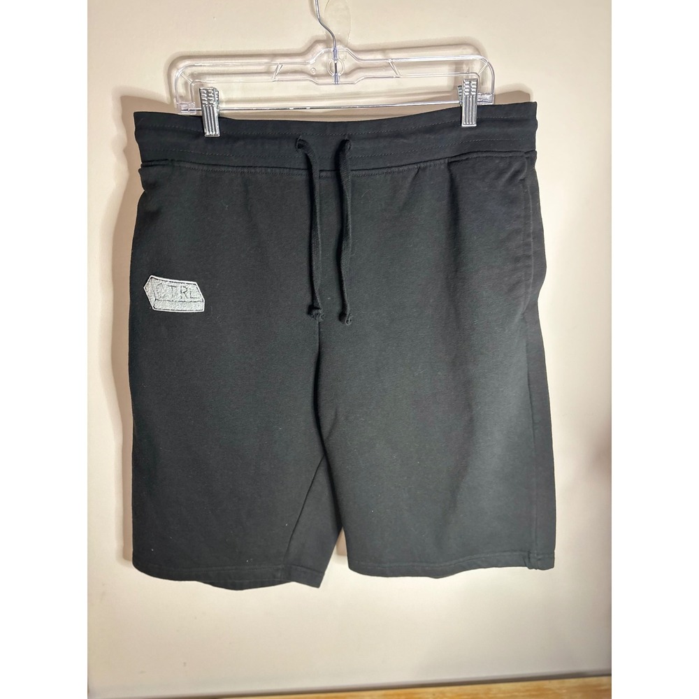 CTRL Graphic Fleece‎ Sweat Shorts Mens XL Black Drawstring Cotton Blend Pockets
